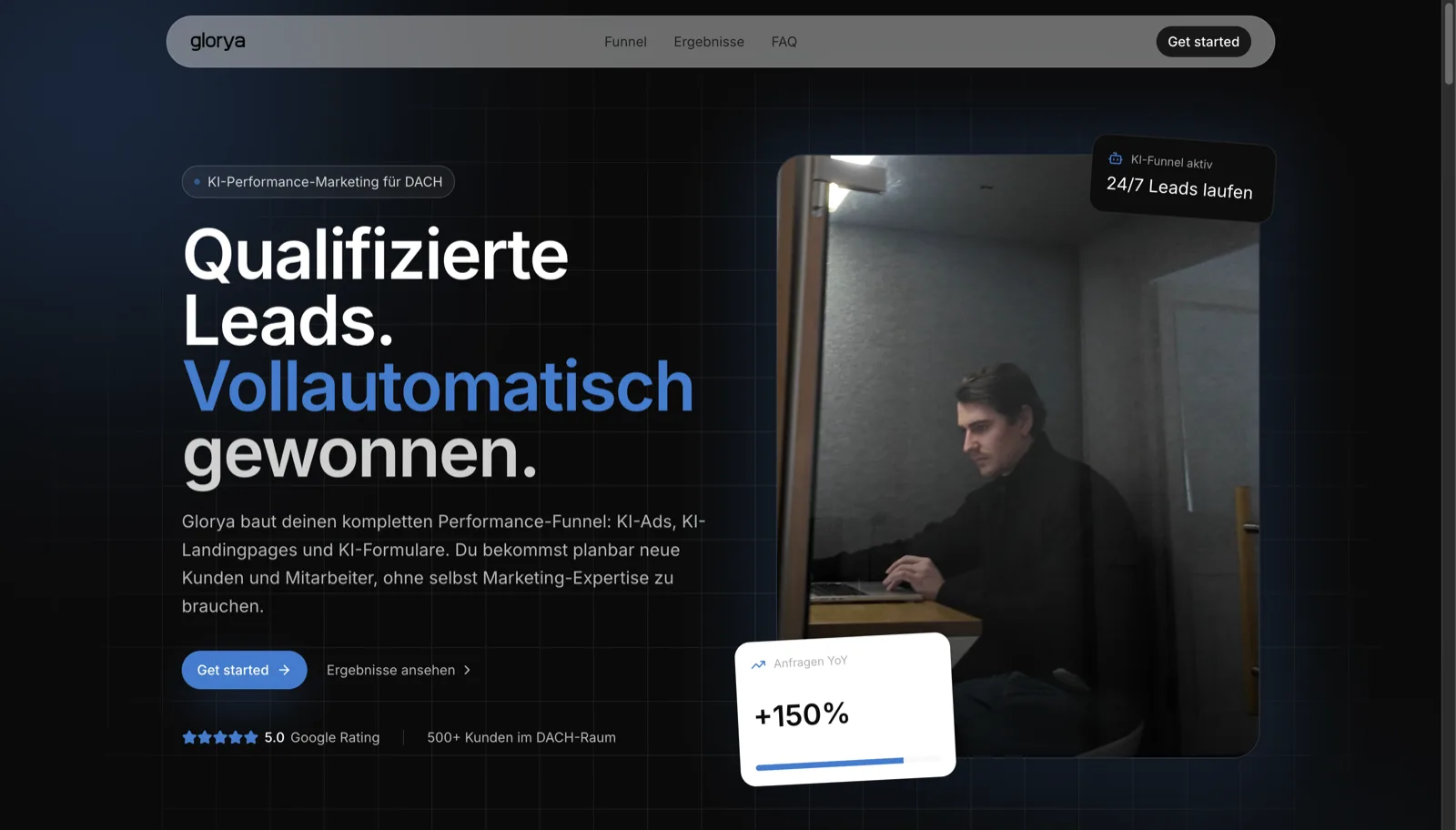 A landing page built and edited inside oktai